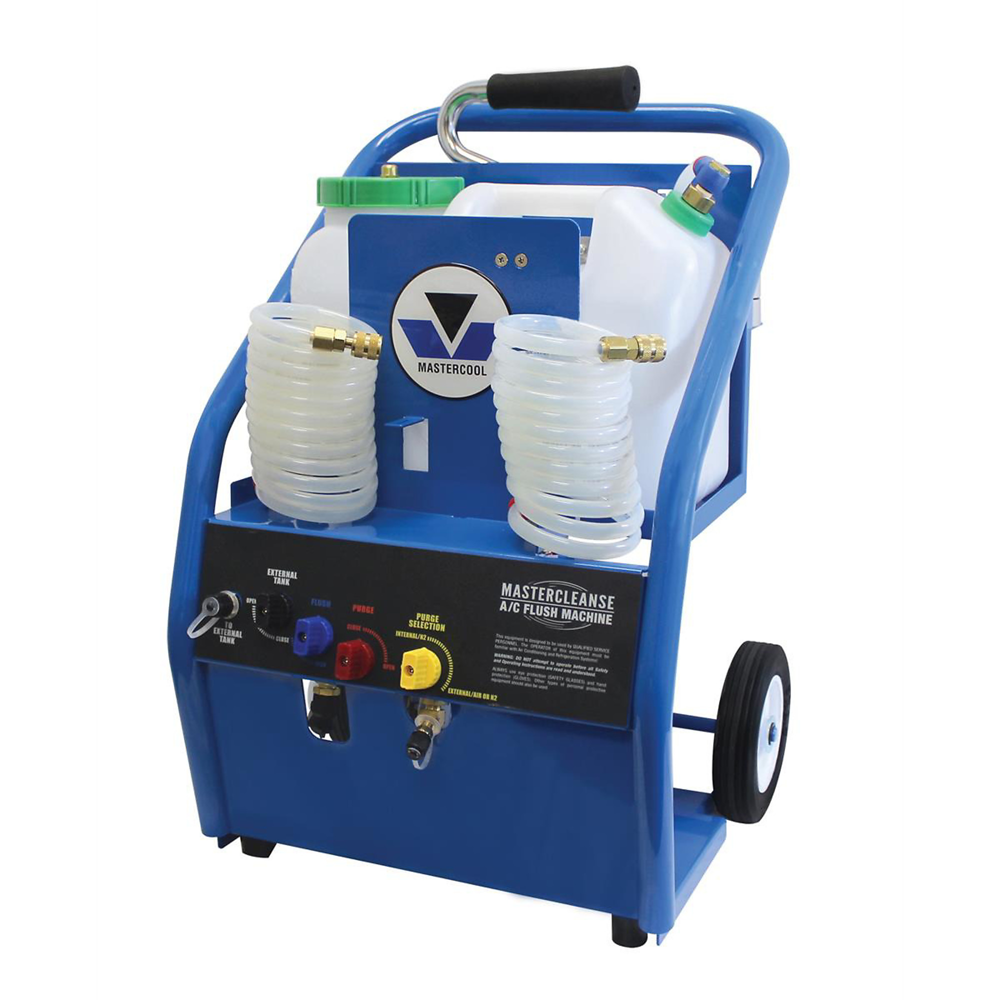 Mastercool Automotive AC Flush Machine — Stainless Steel Ball Valve, Heavy-Duty Steel Cart, Model# MSC69900
